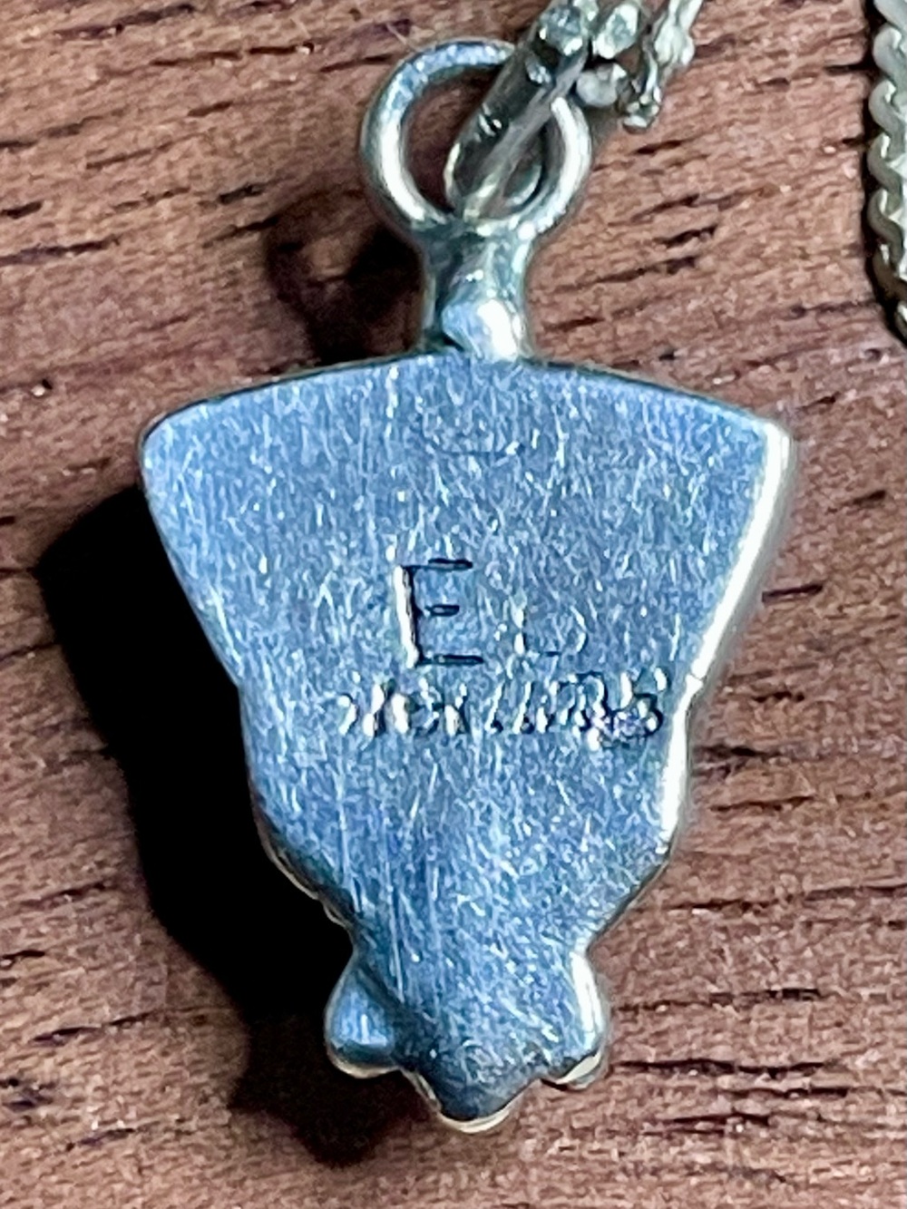 Vintage Sterling Silver Opal Inlay Necklace - Picture 6 of 8